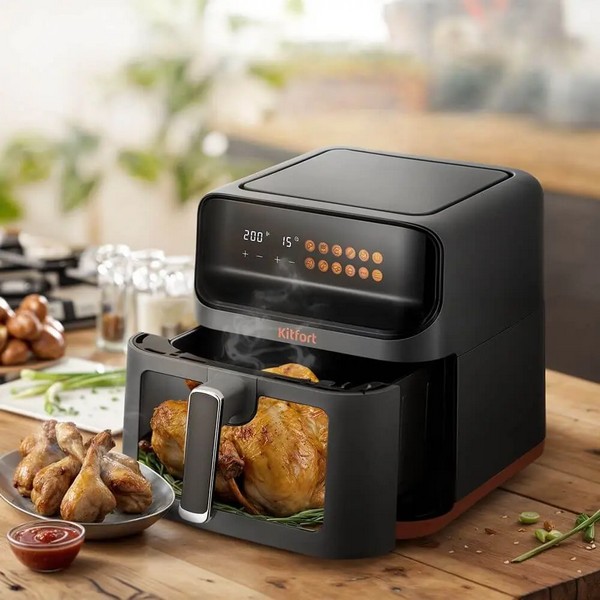 Аэрогриль KITFORT КТ-8107 темно-серый/черный