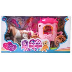 Игровой набор ABTOYS МОЯ ЛОШАДКА. КАРЕТА С БЕЛОЙ ЛОШАДКОЙ И КУКОЛКОЙ